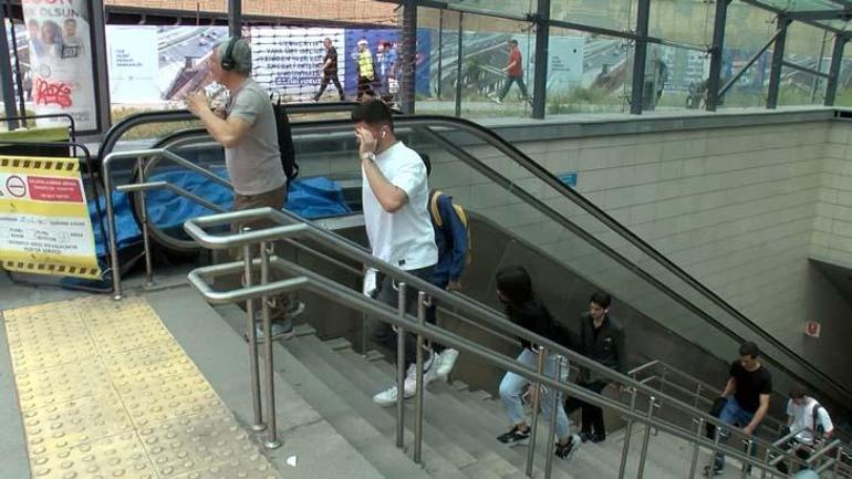 İstanbulda metro istasyonunda yürüyen merdiven kırıldı Vatandaşlar panik yaşadı