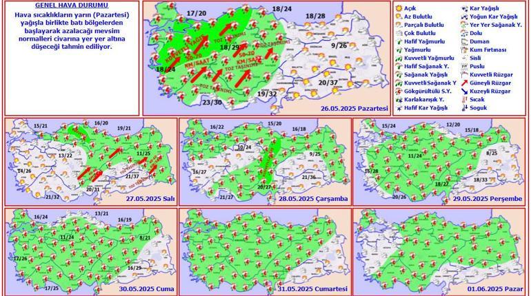 Son dakika... Meteoroloji yeni haritayı paylaştı 1 hafta sürecek: İstanbul, Ankara, İzmir dahil