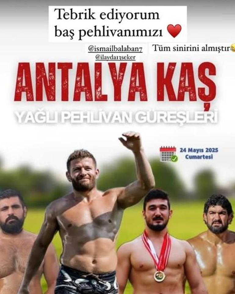 Survivor İsmail Balaban başpehlivan oldu Almeda Baylandan destek paylaşımı geldi