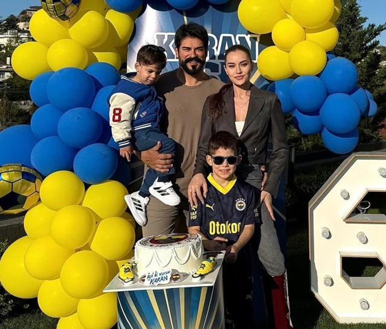 Burak Özçivit ve Fahriye Evcen çiftinden mutlu aile pozu