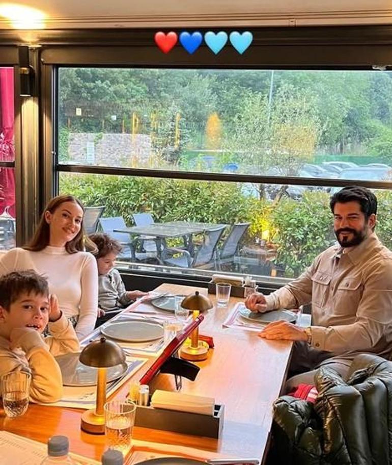 Burak Özçivit ve Fahriye Evcen çiftinden mutlu aile pozu