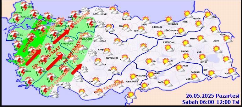 Son dakika Meteoroloji yeni hava durumu raporu: Sağanak yağmur, rüzgar, toz taşınımı...