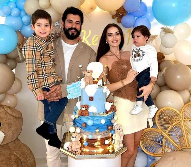 Burak Özçivit ve Fahriye Evcen çiftinden mutlu aile pozu