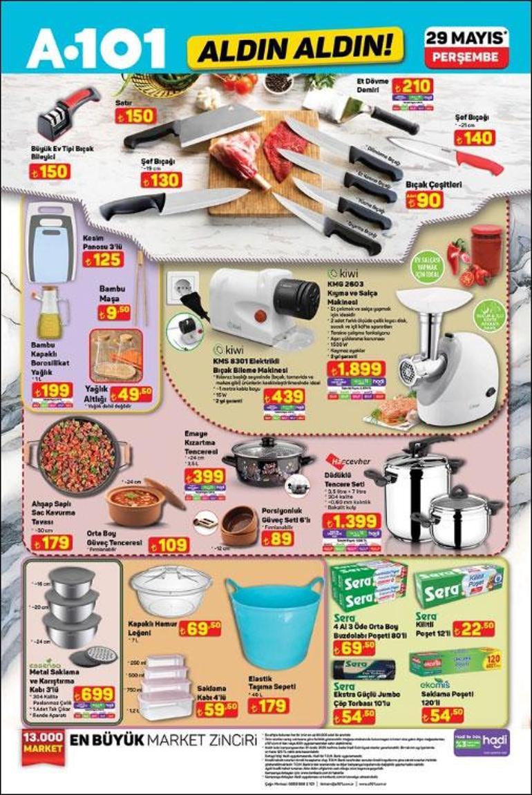 29 MAYIS A101 AKTÜEL KATALOĞU A101 Aldın Aldın 29 Mayıs Perşembe aktüel kataloğunda bu hafta hangi ürünler var TV, 26 Jant Bisiklet, Termosifon, 125 cc Benzinli Motosiklet...