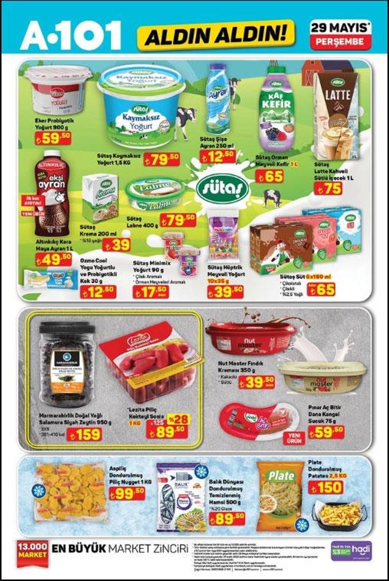 29 MAYIS A101 AKTÜEL KATALOĞU A101 Aldın Aldın 29 Mayıs Perşembe aktüel kataloğunda bu hafta hangi ürünler var TV, 26 Jant Bisiklet, Termosifon, 125 cc Benzinli Motosiklet...
