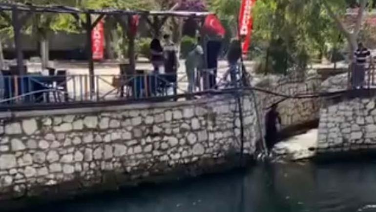 Polisi görünce dereye atlayıp kaçmaya çalıştı Ölümle burun buruna geldi