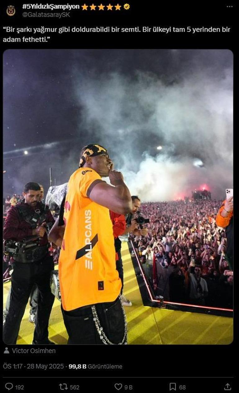Galatasarayda Victor Osimhen kafa karıştırdı