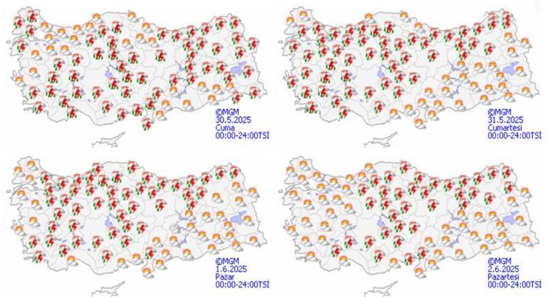 HAVA DURUMU HABERİ: 31 Mayıs Cumartesi - 1 Haziran Pazar hava nasıl olacak Meteoroloji son hava durumu tahminleri