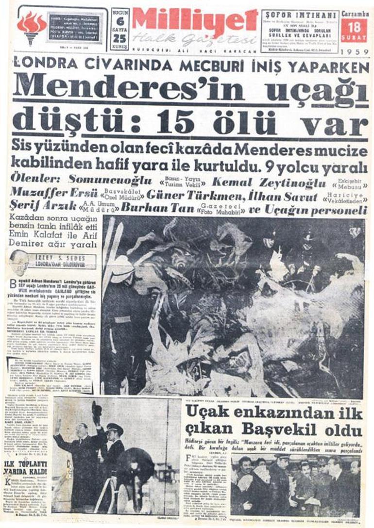 Menderes’in uçağı düştü