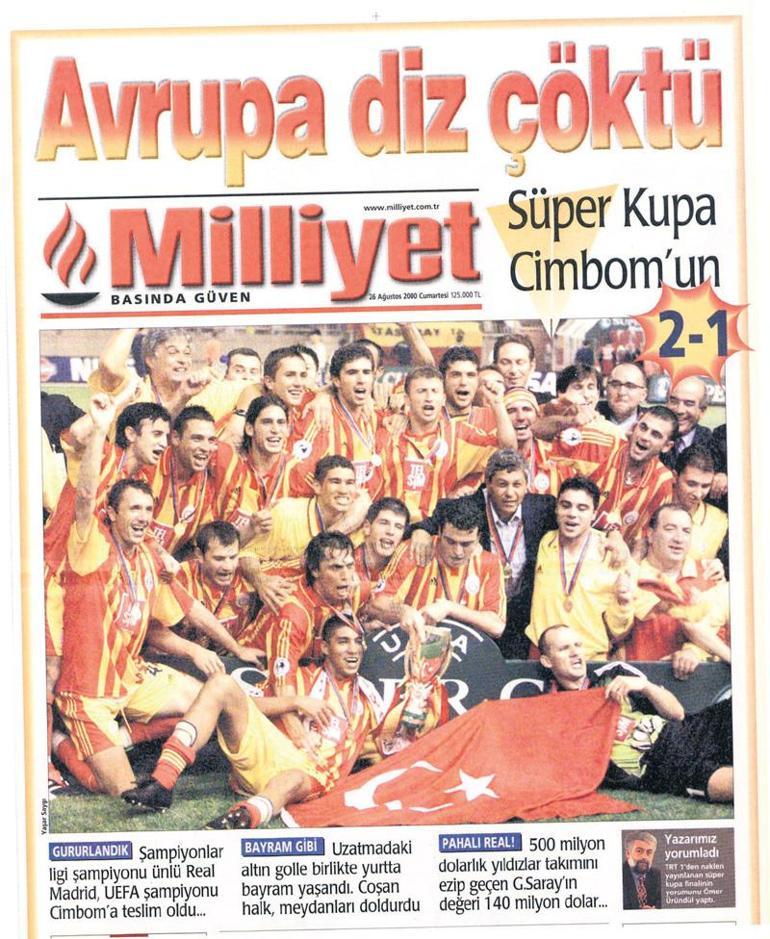 Galatasaray’a iki kupa 17 Mayıs 2000