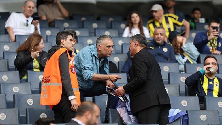 Fenerbahçede İsmail Kartal krizi Güvenlik pankarta müdahale etti