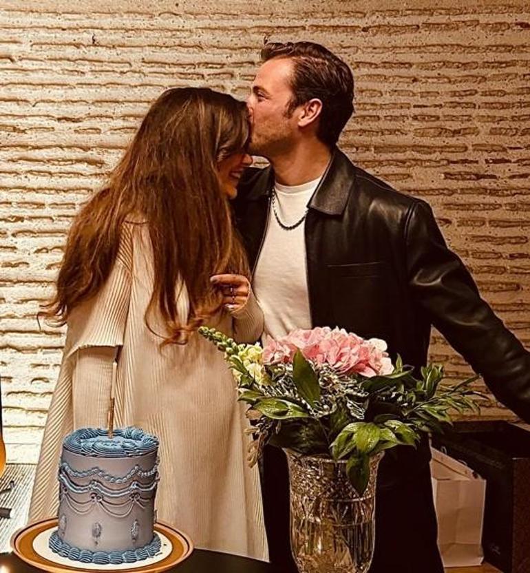 Tolga Sarıtaşa eşinden sürpriz kutlama Doğum günü pastası dikkat çekti