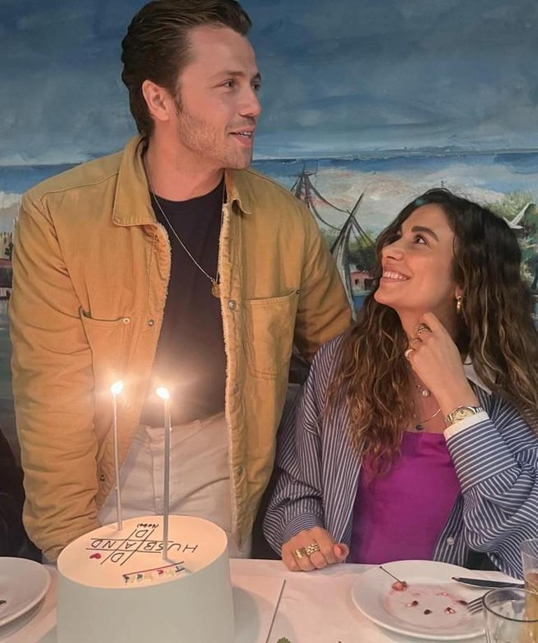 Tolga Sarıtaşa eşinden sürpriz kutlama Doğum günü pastası dikkat çekti