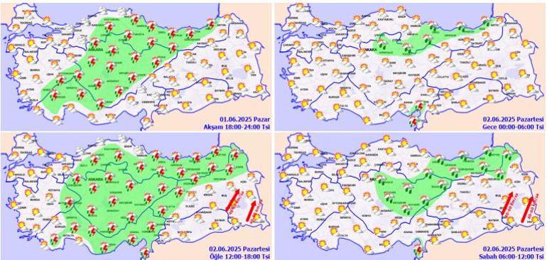 Meteoroloji yeni harita paylaştı Ankara dahil sekiz ile kuvvetli yağış uyarısı