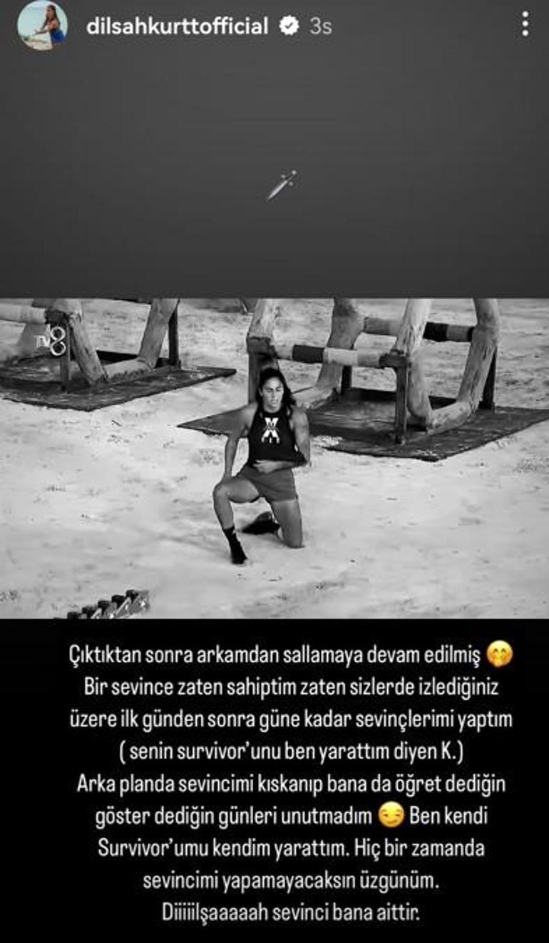 Survivordan elenen Dilşahtan olay gönderme Sevincimi kıskandığın günleri unutmadım K.