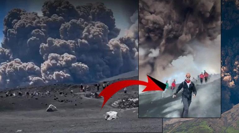 Son Dakika Etna Yanardağı patladı: Turistler panik halinde kaçmaya başladı