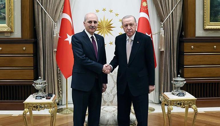 Cumhurbaşkanı Erdoğan, TBMM Başkanı Kurtulmuşu kabul etti