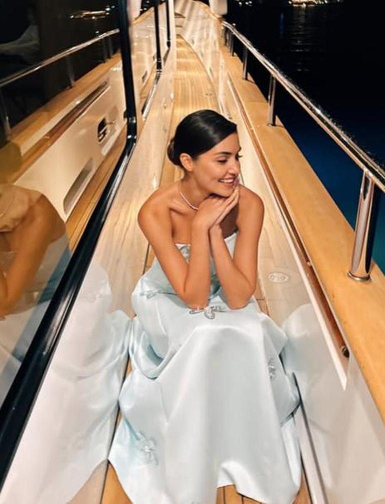 Hande Erçelden tekne pozu Elbisesinin fiyatı ortaya çıktı