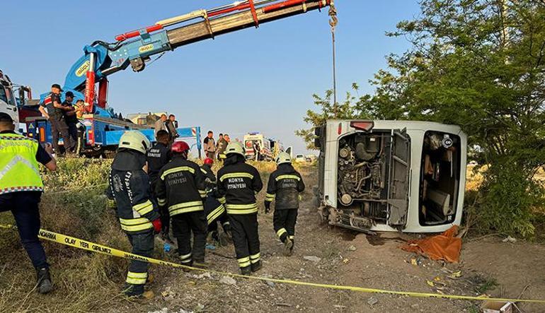 Son dakika Konyada otobüs kazası: 1 ölü, 10u ağır 23 yaralı