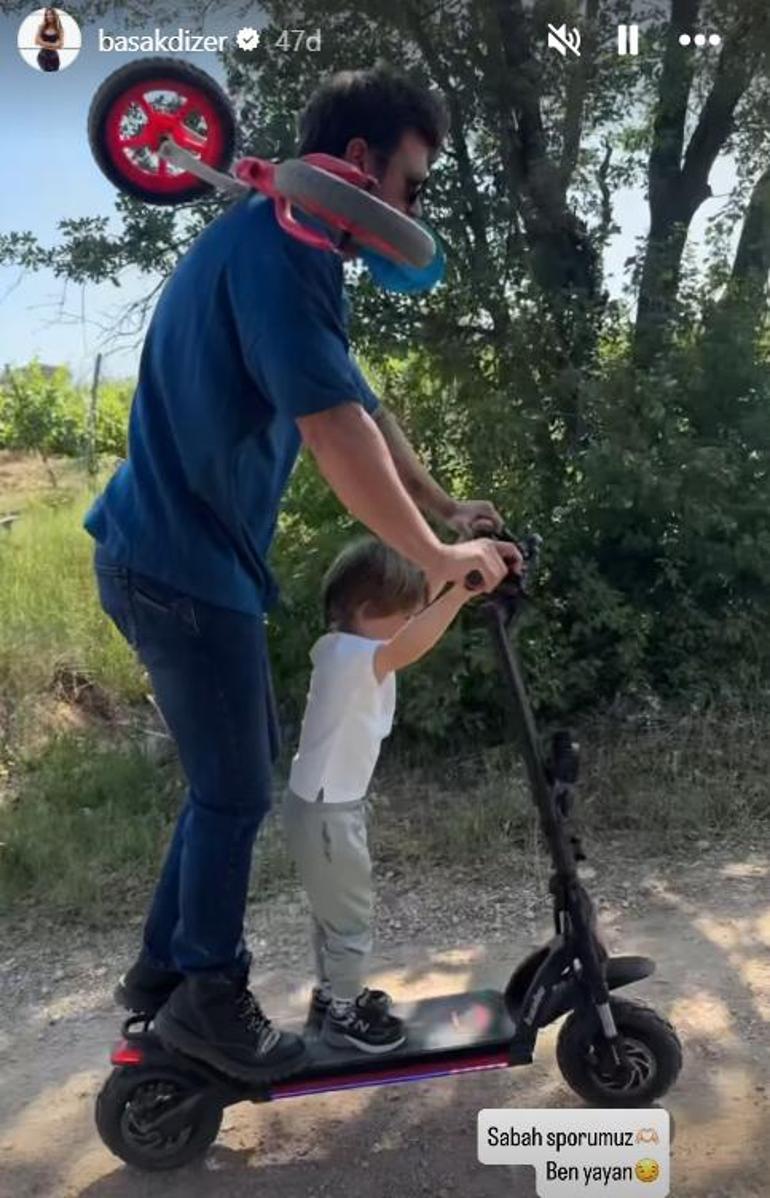 Kıvanç Tatlıtuğ ve oğlu Kurt Efeden yeni poz Sabah sporu yaptılar