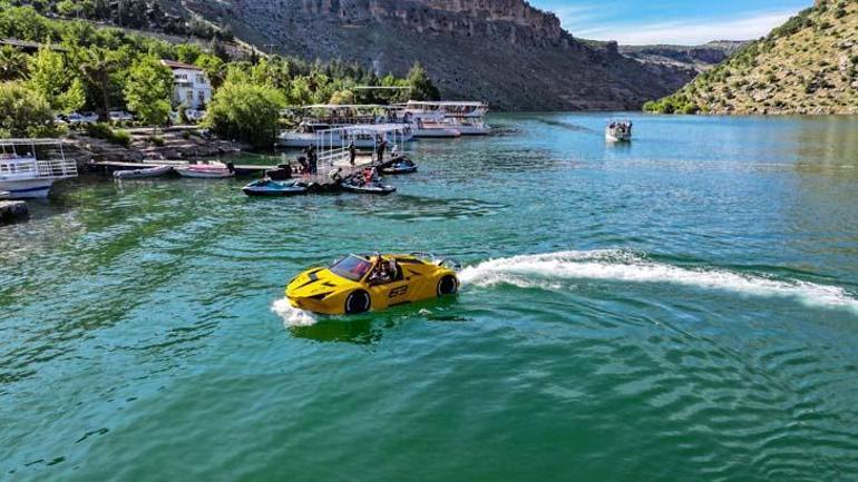 Dicle Baraj Gölünde Lamborghini keyfi: Devrilme riski yok