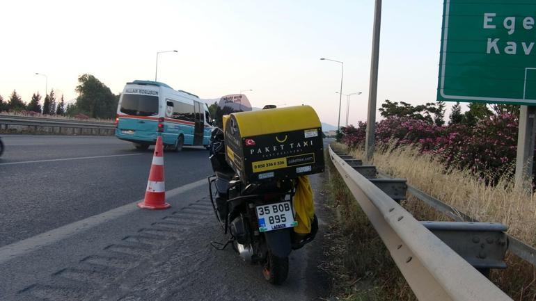 İzmirde feci kaza: 30 metre sürüklenen motokurye hayatını kaybetti