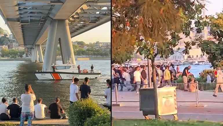 Haliç’te ikna operasyonu: Demirlerden sarkan kadına, vatandaş alkış tuttu
