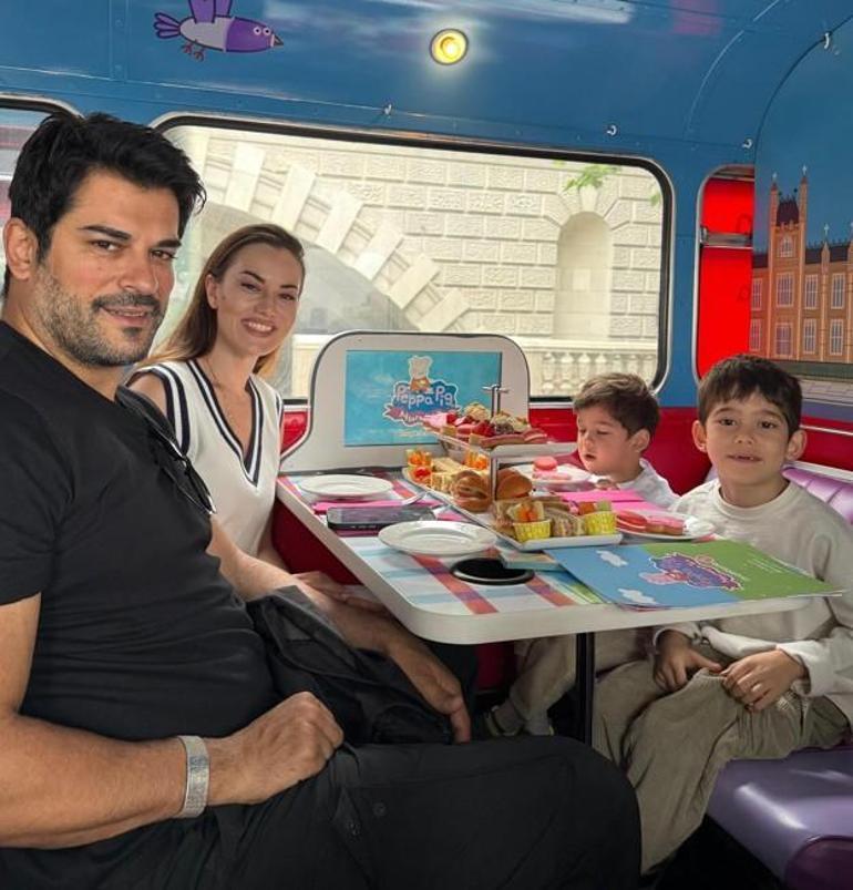 Londrada aile saadeti Burak Özçivit mutlu kareleri peş peşe paylaştı