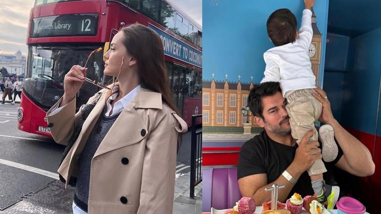 Londrada aile saadeti Burak Özçivit mutlu kareleri peş peşe paylaştı
