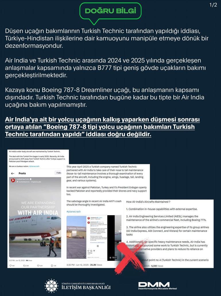 DMM’den yalanlama: Boeing 787-8’in bakımı Turkish Technic tarafından yapılmadı