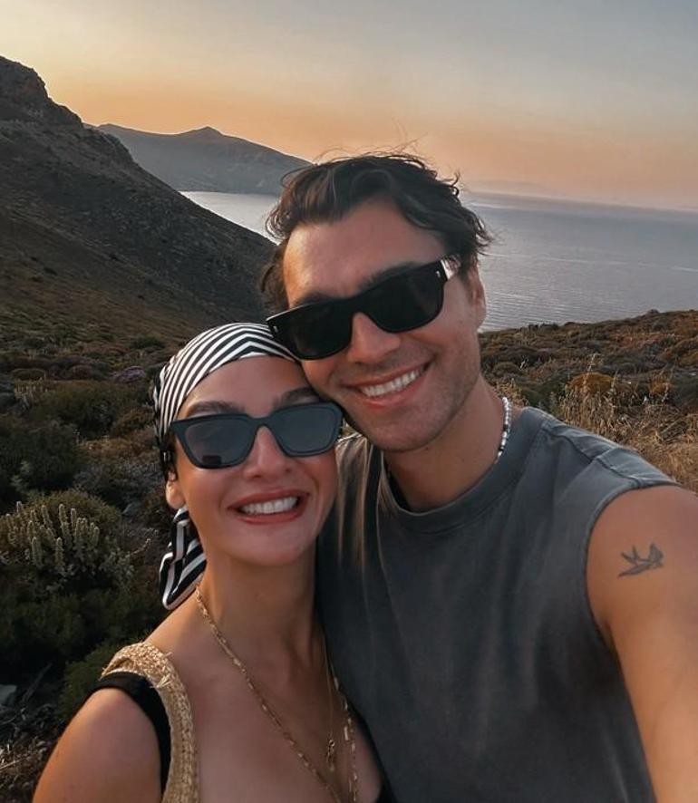 Tatilde aşk tazelediler Birce Akalay ile Hakan Kurtaş çiftinden romantik kareler