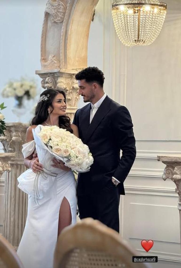Ünlü futbolcu evlilik yoluna ilk adımı attı Hazal Çağlar ile Samet Akaydın nişanlandı
