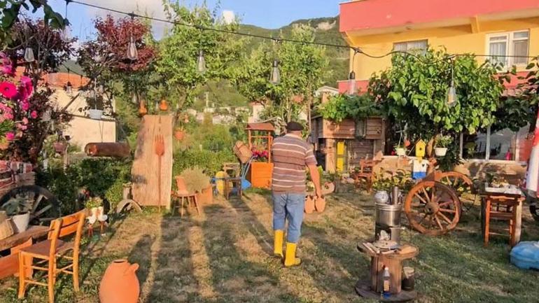 Yapımı tam 4 yıl sürdü Bir hevesle başladı evin bahçesini gören inanamıyor