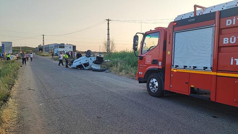 Diyarbakırda feci kaza: Otomobil taklalar attı, 1 ölü, 4 yaralı