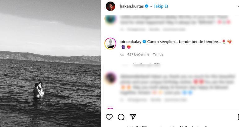 Birce Akalay ile Hakan Kurtaş aşka geldi Romantik poza beğeni yağdı