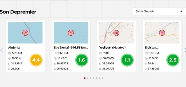 AFAD duyurdu Akdenizde 4.4 büyüklüğünde deprem