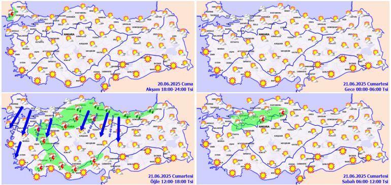 Meteoroloji yeni harita yayımladı Sıcaktan bunalan şehir sağanak yağış ile serinledi