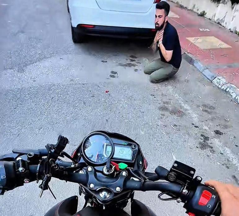 Kask kamerası can pazarını kaydetti Heimlich manevrasıyla hayata döndürdü
