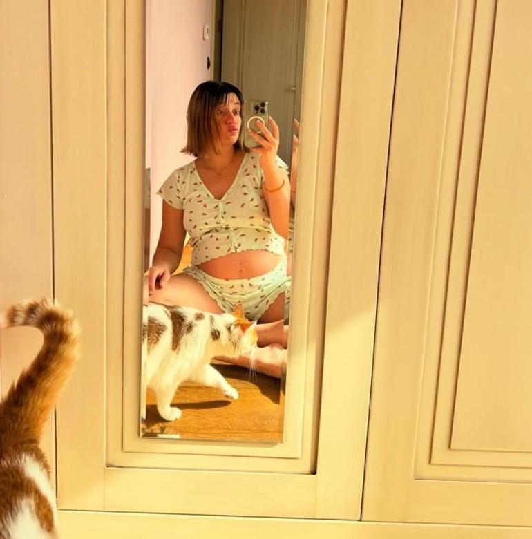 Doğum için gün sayıyor Karnı burnunda Gizem Karacadan yoga pozu