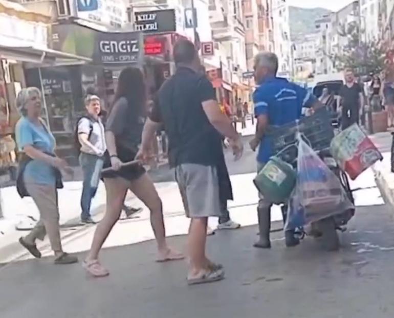 İzmirde 2 kadından belediyle çalışanına temizlik fırçasıyla darp