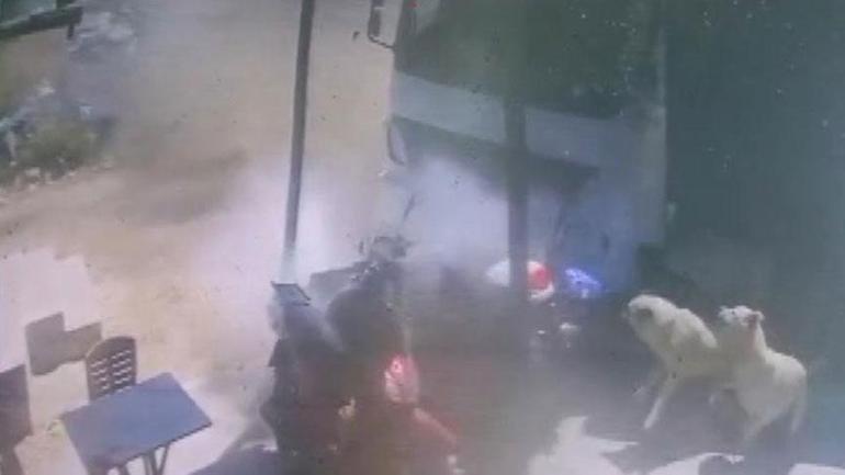 16 yaşındaki ehliyetsiz sürücü dehşet saçtı Fırına kamyon daldı, ölümden döndüler