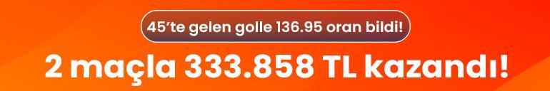 45’te gelen golle 136.95 oran bildi 2 maçla 333.858 TL kazandı