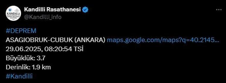 Son dakika... Ankarada hissedilen deprem