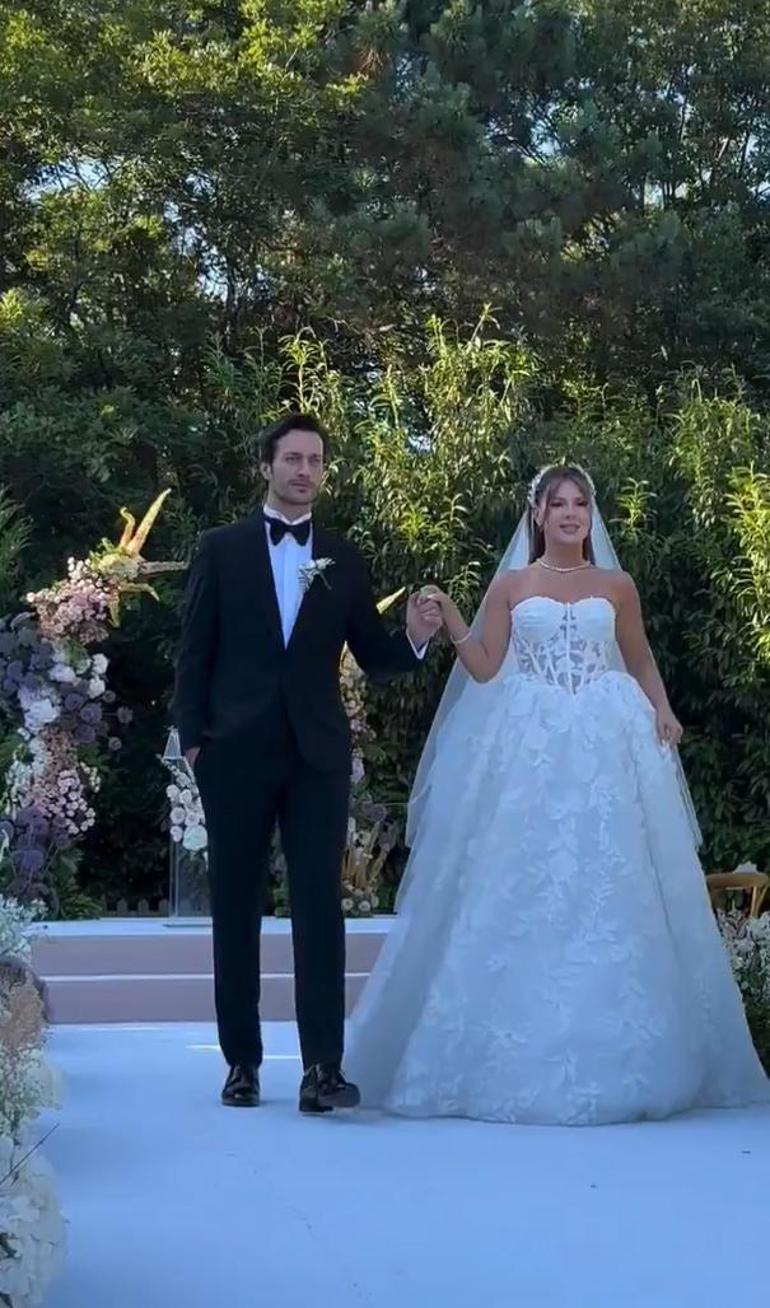 Merve Dinçkol ile Feyyaz Şerifoğlu evlendi Düğünden ilk kareler