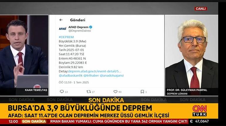 6863a87d551b9ccf702b7da8 Son dakika... AFAD İstanbul ve Bursa'da hissedilen depremin büyüklüğünü 3.9 olarak duyurdu