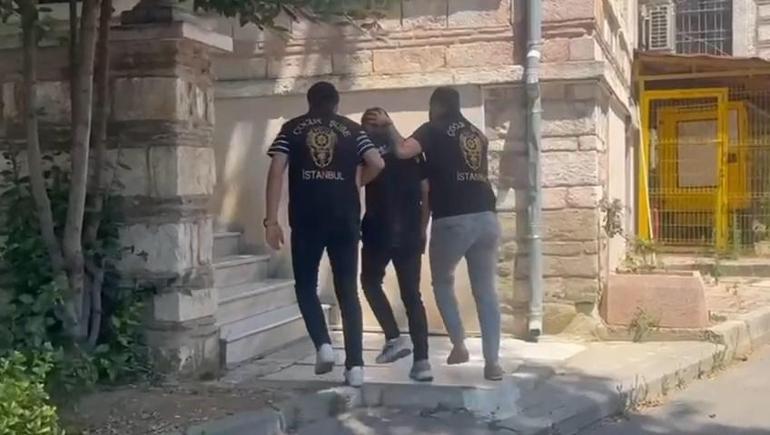 Saraçhanede tehdit içeren söylemlerde bulunan maskeli gösterici gözaltına alındı