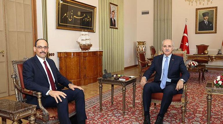 TBMM Başkanı Kurtulmuş ile MİT Başkanı Kalın arasında Terörsüz Türkiye zirvesi
