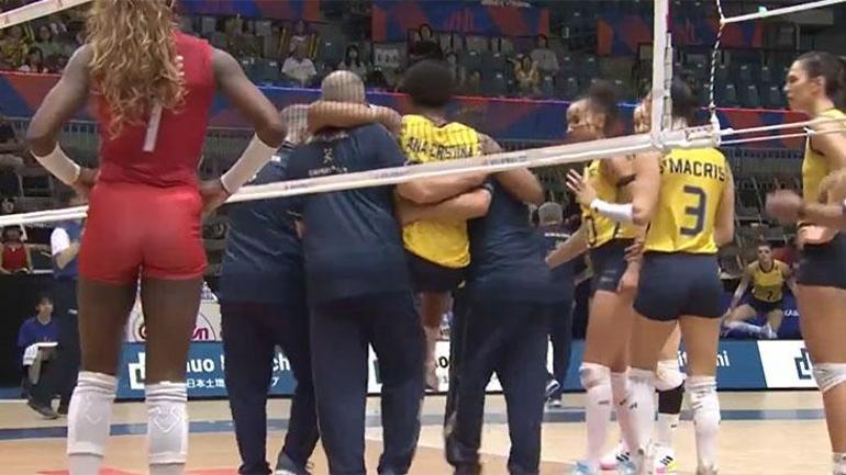 Fenerbahçenin yıldızı Ana Cristinada sakatlık şoku Tekerlekli sandalyeyle izledi