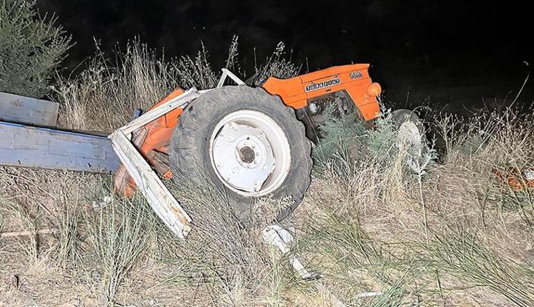 In Manisa vond een vreselijk ongeluk plaats toen een graafmachine van achteren tegen een tractor botste; 1 dode, 1 gewonde