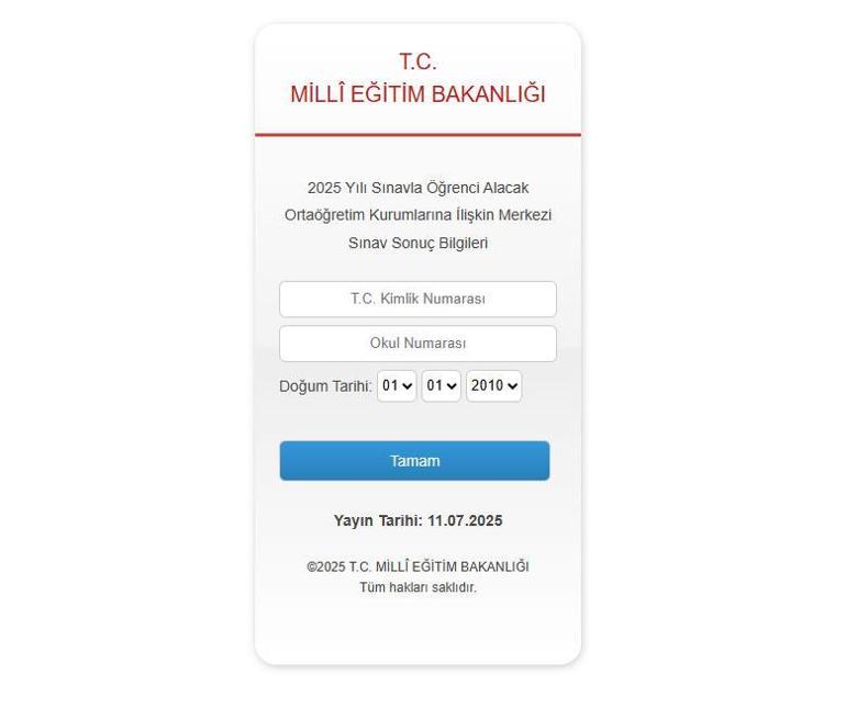 LGS merkezi sınav sonuçları açıklandı